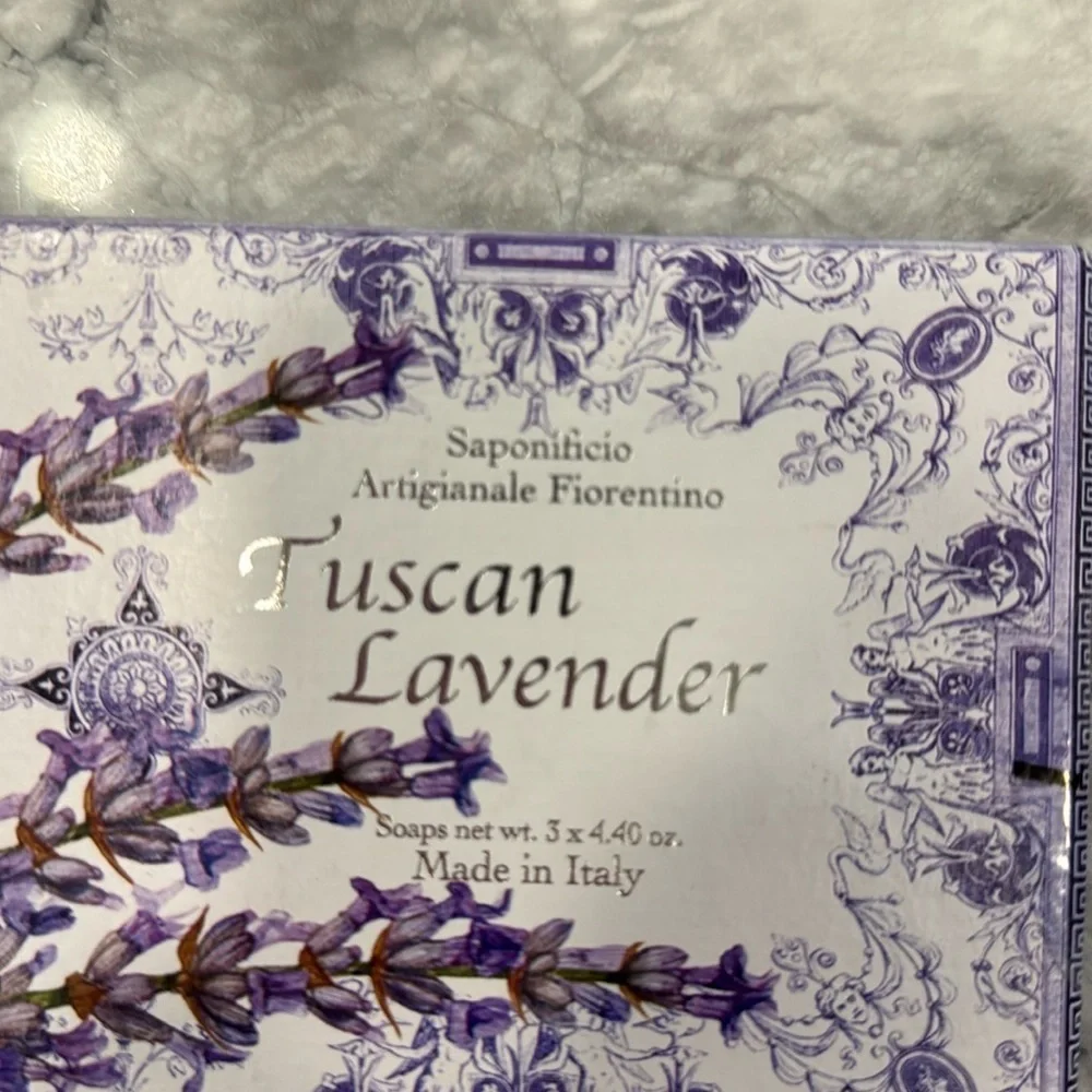 Florentine Tuscan Lavender Soaps NIB Set of 3 Saponificio Artigianale Fiorentino